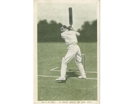 CHARLES BURGESS FRY (SUSSEX & ENGLAND) CRICKET POSTCARD