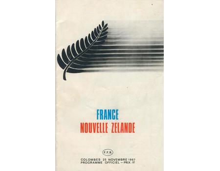FRANCE V NEW ZEALAND 1967 RUGBY UNION PROGRAMME