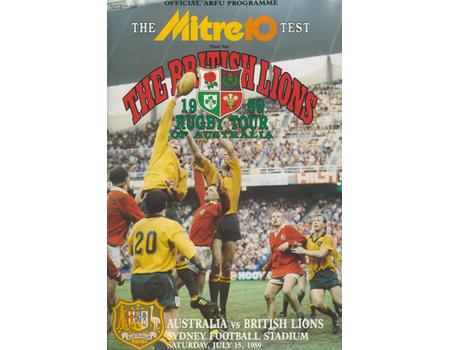 AUSTRALIA V BRITISH LIONS (THIRD TEST) 1989 RUGBY PROGRAMME
