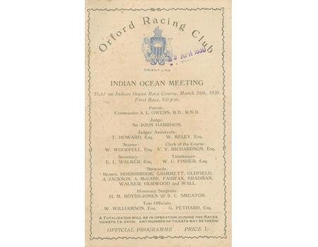 AUSTRALIA 1930 - ENTERTAINMENT ABOARD SS "ORFORD"