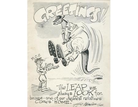 AUSTRALIA 1948 SIGNED CRICKET LUNCHEON MENU