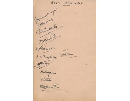 ETON RAMBLERS 1930S SIGNED CRICKET ALBUM PAGE - INCLUDING GUBBY ALLEN
