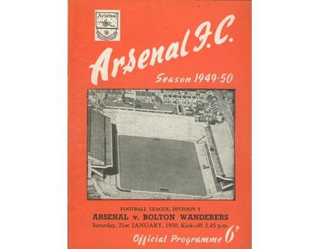 ARSENAL V BOLTON WANDERERS 1949-50 FOOTBALL PROGRAMME