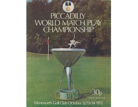 WORLD MATCH PLAY CHAMPIONSHIP 1972 GOLF PROGRAMME