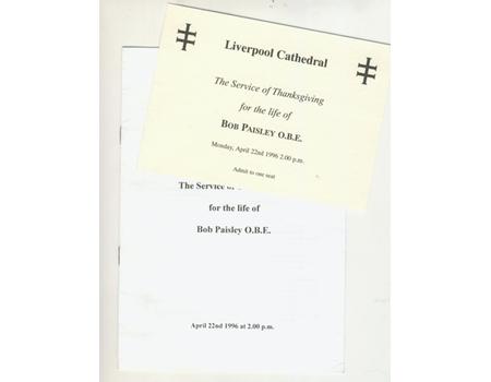 BOB PAISLEY (LIVERPOOL) - SERVICE OF THANKSGIVING 1996