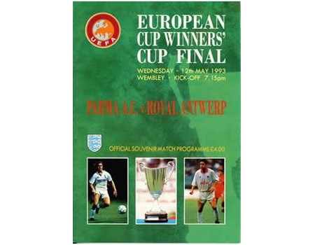 PARMA V ROYAL ANTWERP 1993 (ECWC FINAL) FOOTBALL PROGRAMME