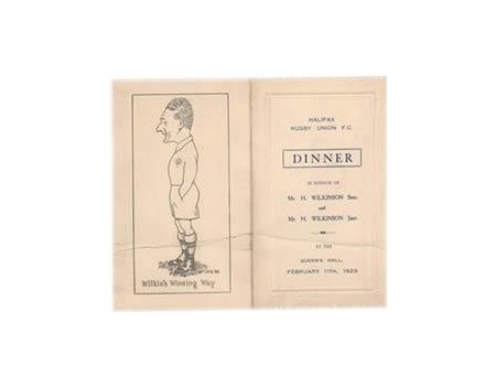 HALIFAX R.U.F.C. 1929 RUGBY MENU CARD