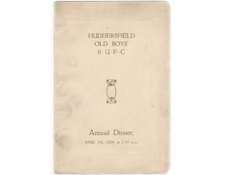 HUDDERSFIELD OLD BOYS RFC 1924 RUGBY MENU CARD