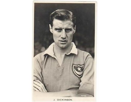 JIMMY DICKINSON (PORTSMOUTH & ENGLAND) C1955 FOOTBALL POSTCARD