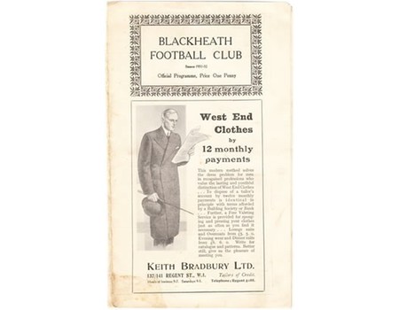 BLACKHEATH V HEADINGLEY 1931 RUGBY PROGRAMME