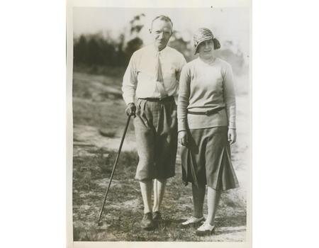 GLENNA COLLETT AND HER HUSBAND 1931 PRESS GOLF PHOTOGRAPH 