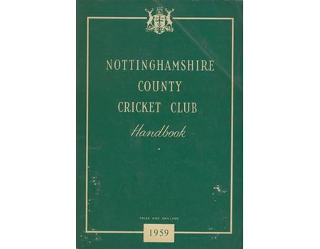 NOTTINGHAMSHIRE COUNTY CRICKET CLUB HANDBOOK 1959