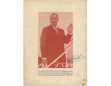 JOSE SAMITIER (BARCELONA AND SPAIN) SIGNED MENU 1959