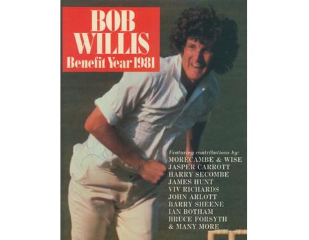 BOB WILLIS 1981 (WARWICKSHIRE AND ENGLAND) CRICKET BENEFIT BROCHURE