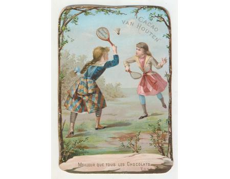 TENNIS ADVERTISING CARD - VAN HOUTEN CHOCOLATE, HOLLAND