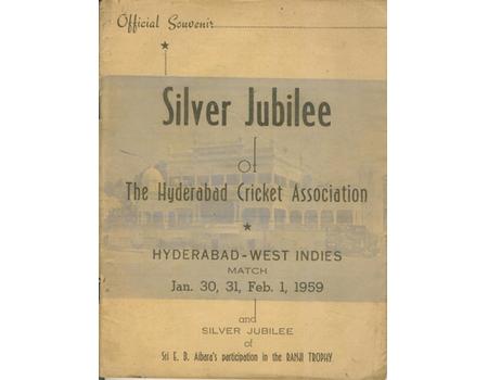 HYDERABAD V WEST INDIES 1959 CRICKET PROGRAMME