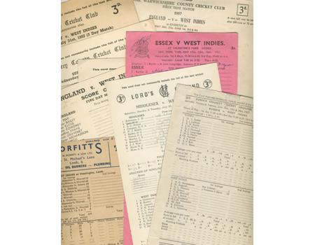 WEST INDIES 1957 CRICKET SCORECARDS - INCLUDING 4 TESTS