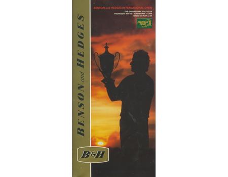 BENSON AND HEDGES INTERNATIONAL OPEN GOLF TOURNAMENT 1998 - ORDER OF PLAY