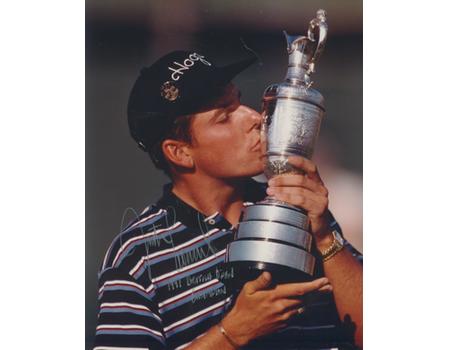 JUSTIN LEONARD SIGNED PHOTOGRAPH - BRITISH OPEN CHAMPION 1997