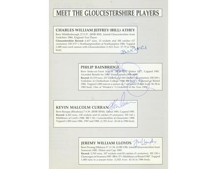 GLOUCESTERSHIRE V HAMPSHIRE 1989 CRICKET PROGRAMME - SIGNED BY BOTH TEAMS