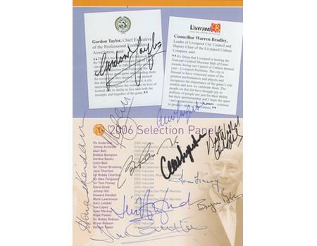 NATIONAL FOOTBALL MUSEUM HALL OF FAME DINNER MENU 2006 - PROFUSELY SIGNED