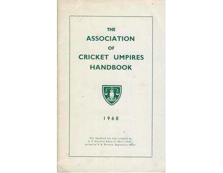 THE ASSOCIATION OF CRICKET UMPIRES HANDBOOK 1968