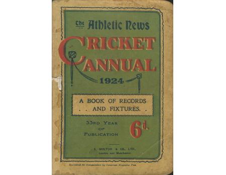 ATHLETIC NEWS CRICKET ANNUAL 1924