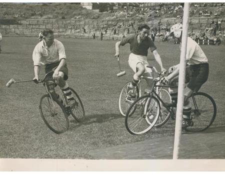 ENGLAND V SCOTLAND CYCLE POLO INTERNATIONAL 1946 PRESS PHOTOGRAPH