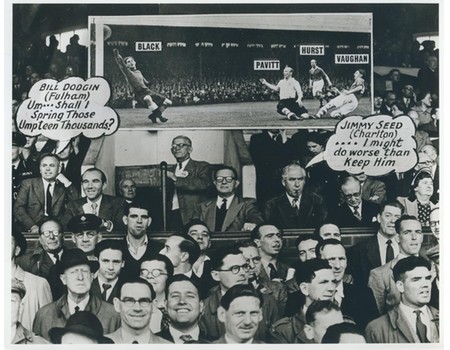 FULHAM V CHARLTON ATHLETIC EARLY 1950S COMPOSITE FOOTBALL PHOTOGRAPH