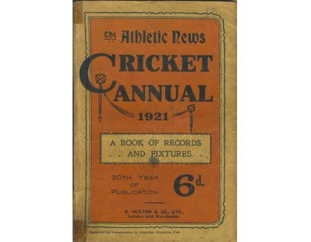 ATHLETIC NEWS CRICKET ANNUAL 1921