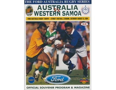 AUSTRALIA V WESTERN SAMOA 1994 RUGBY PROGRAMME