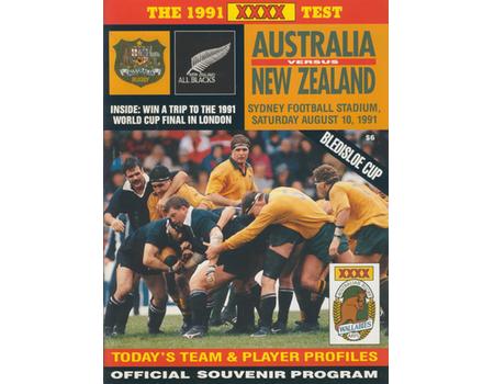 AUSTRALIA V NEW ZEALAND 1991 RUGBY PROGRAMME