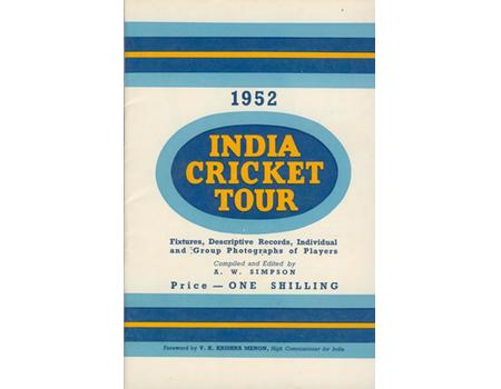1952 INDIA CRICKET TOUR