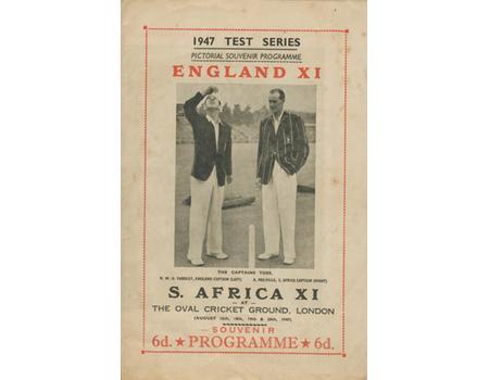 ENGLAND V SOUTH AFRICA 1947 (THE OVAL) CRICKET PROGRAMME