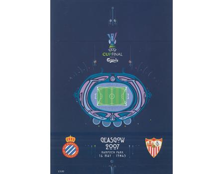 ESPANYOL V SEVILLA 2007 UEFA CUP FINAL FOOTBALL PROGRAMME