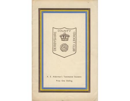 ALBERT ALDERMAN (DERBYSHIRE) 1948 SIGNED CRICKET BENEFIT BROCHURE
