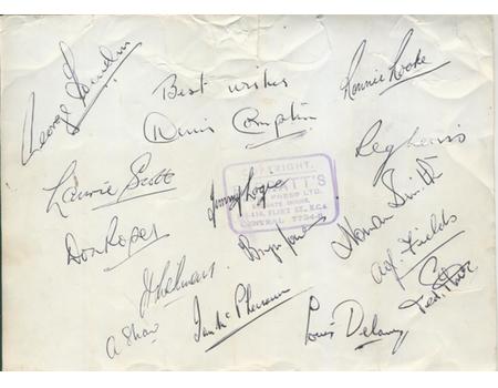 ARSENAL 1948-49 SIGNED FOOTBALL PHOTOGRAPH