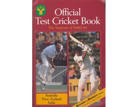 OFFICIAL TEST CRICKET BOOK: NEW ZEALAND, INDIA IN AUSTRALIA 1980-81