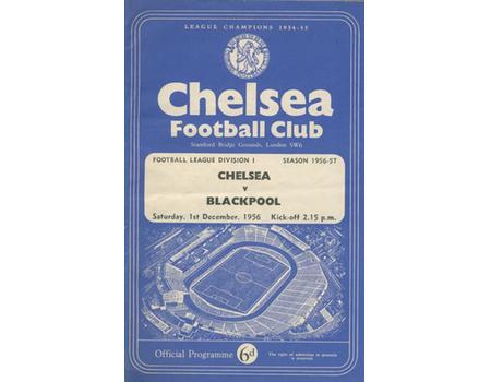 CHELSEA V BLACKPOOL 1956 FOOTBALL PROGRAMME
