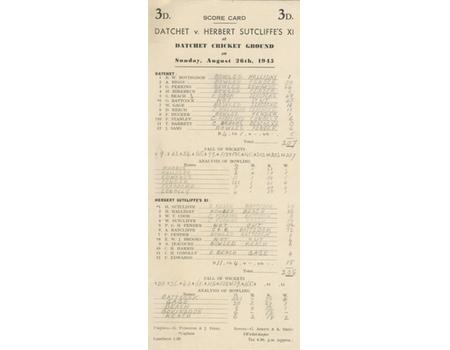 DATCHET CRICKET CLUB V HERBERT SUTCLIFFE