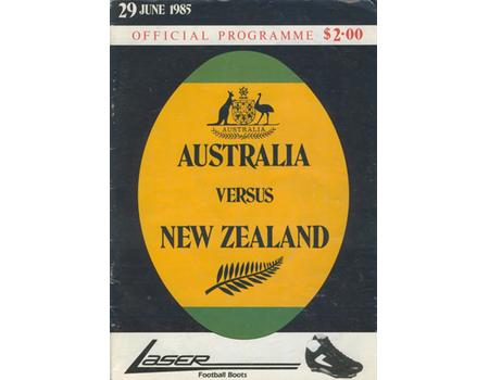 AUSTRALIA V NEW ZEALAND 1985 RUGBY PROGRAMME 