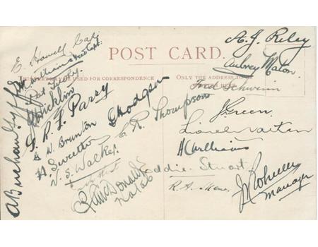 SOUTH AFRICA FOOTBALL TEAM 1924 SIGNED POSTCARD (THEIR FIRST INTERNATIONAL TEAM)