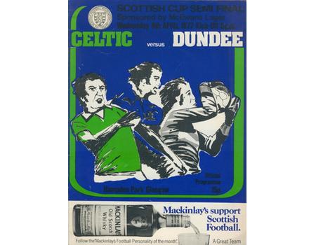 CELTIC V DUNDEE 1977 SCOTTISH CUP SEMI-FINAL FOOTBALL PROGRAMME