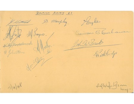 BRITISH ARMY AND FRENCH ARMY 1948 FOOTBALL AUTOGRAPHS (AND LUTON TOWN)