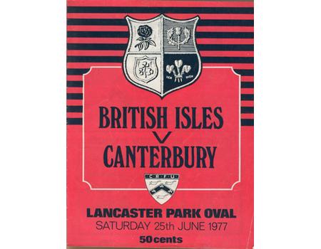 CANTERBURY V BRITISH ISLES 1977 RUGBY PROGRAMME (SIGNED BY 12 BRITISH LIONS)