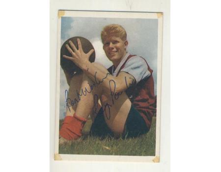 RAY POINTER (BURNLEY) SIGNED FOOTBALL CARD