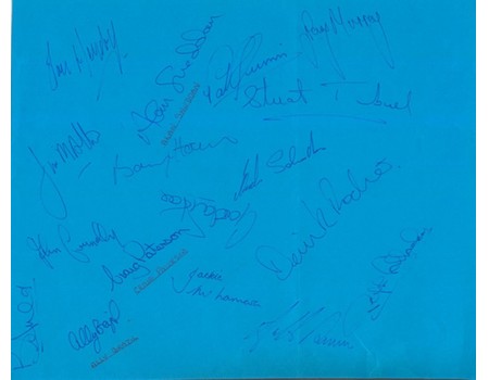 HIBERNIAN FOOTBALL CLUB SIGNED SHEET (EARLY 1980S)