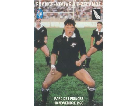 FRANCE V NEW ZEALAND 1990 RUGBY PROGRAMME