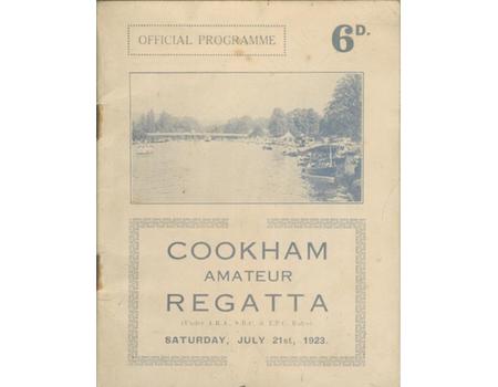 COOKHAM AMATEUR REGATTA 1923 OFFICIAL PROGRAMME