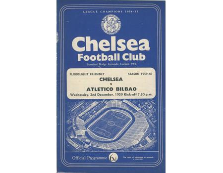 CHELSEA V ATLETICO BILBAO 1959-60 FOOTBALL PROGRAMME